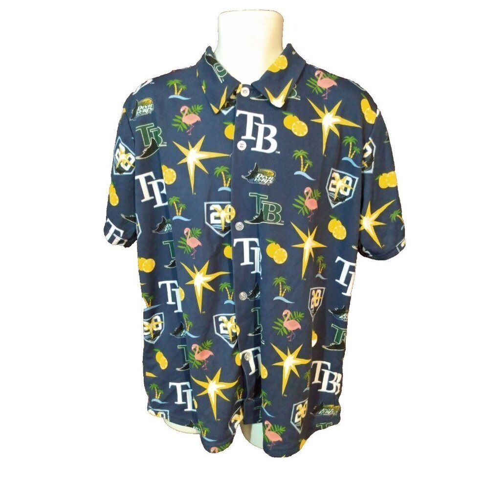 Tampa Bay Devil Rays Hawaiian Shirt SGA Adult XL MLB Baseball Button Up Shirt